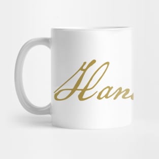 Hanukkah Gold Script Typography Mug